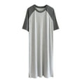 thumbnail image 1 of SROBPTY Mens Robes, Men's Loose Solid Round Neck Knee Length Thin Home Pajama Robes Gray L, 1 of 4