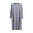 thumbnail image 1 of SROBPTY Mens Robes, Men's Soft and Comfortable Round Neck Short Sleeve Knee Length Solid Nightgown Robes Dark Gray L, 1 of 5
