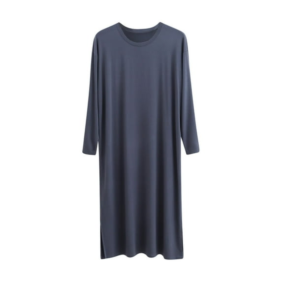 SROBPTY Mens Robes, Men's Soft and Comfortable Round Neck Short Sleeve Knee Length Solid Nightgown Robes Multicolor XXXL