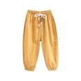 thumbnail image 1 of SROBPTY Toddler Pants, Children's Summer Lightweight Comfortable Casual Solid Elastic Waist Mosquito Proof Pants Yellow 4-5 Years, 1 of 5