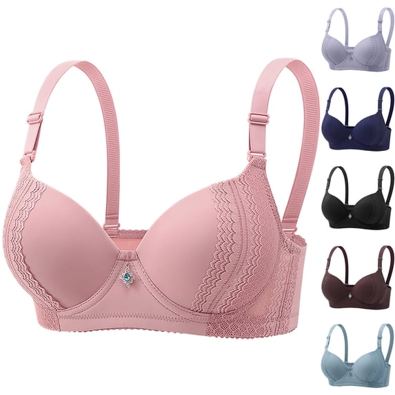 SROBPTY Womens Bras Plus Size, Bras for Women, Woman's Gathered Large Size Daily Bra Underwear with Steel Ring Coffee XXL