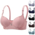 thumbnail image 1 of SROBPTY Womens Bras Plus Size, Bras for Women, Woman's Gathered Large Size Daily Bra Underwear with Steel Ring Purple XL, 1 of 4