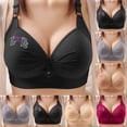 thumbnail image 1 of SROBPTY Womens Bras Plus Size, Bras for Women, Woman's Large Size Printing Gathered Together Underwear Daily Bra No Rims Wine 46, 1 of 4