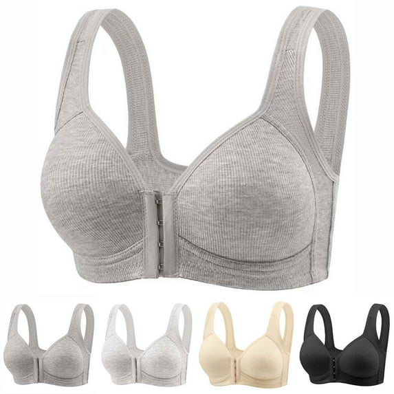 SROBPTY Womens Bras Plus Size, Bras for Women, Women's Large Size Front Button Thin Gathered Underwear without Rims Beige XXL