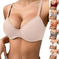 thumbnail image 1 of Swstbby Womens Bras Plus Size, Bras for Women, Women's Lightweight Soft Breathable Solid Color Push Up Bra Gray 90C, 1 of 5