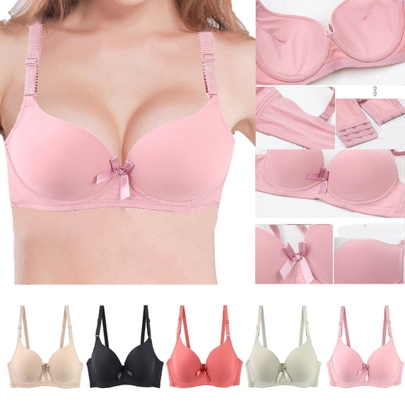 SROBPTY Womens Bras Plus Size, Bras for Women, Women's Solid Color Seamless Breathable Plus Size Bra Black XXL