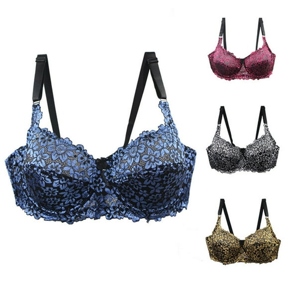 SROBPTY Womens Bras Plus Size, Bras for Women, Women's Solid Color Sleeping Underwear Daily Bra with Steel Ring Yellow 85