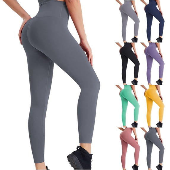 SROBPTY Womens Pants Plus Size Solid Fashion Elastic Exercise Running Yoga Pants