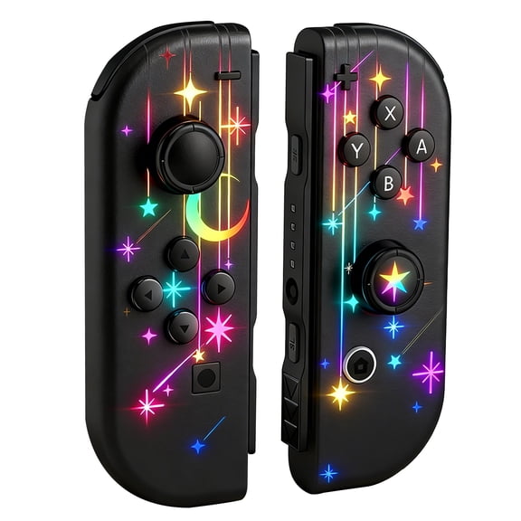 Swtich Remote Controllers Compatible with Nintendo Switch Controller,Swtich Replacement with RGB Lighting,Supports Dual Vibration/Motion Control