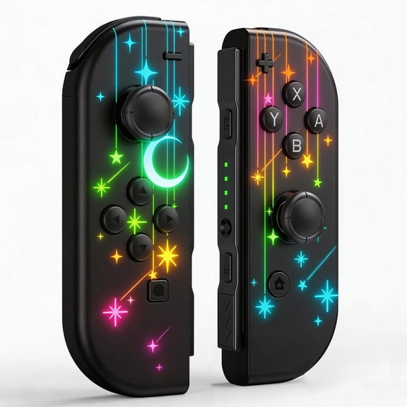 Swtich Remote Controllers Compatible with Nintendo Switch Controller,Swtich Replacement with RGB Lighting,Supports Dual Vibration/Motion Control