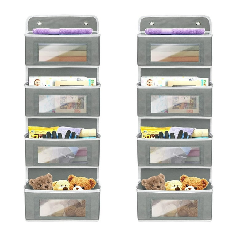 Wakaye 2 Pack 5-Shelf Over the Door Organizer - Hanging Storage Door  Organizer with 4 Foldable Big Pocket Storage,Anti Tilt Closet Door  Organizer for