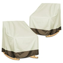 Swtroom 2 Pcs Outdoor Rocker Patio Chair Cover, 420D Waterproof, Furniture Protector Weather & UV Resistant, Beige