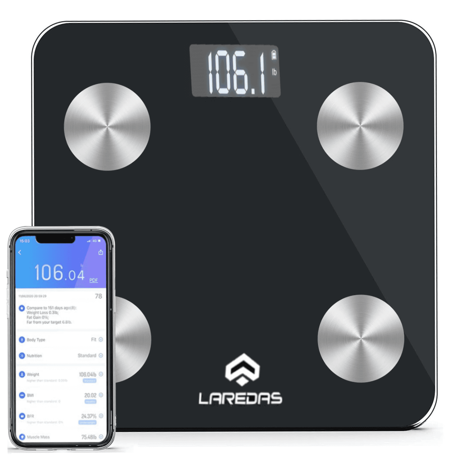 Swtroom Fat Scale for Body Weight, Smart Digital Bathroom Weighing Scales with Body Fat and Water Weight for People, Bluetooth BMI Electronic Body
