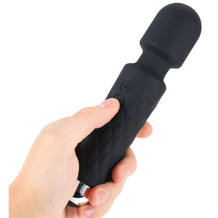 Swtroom Personal Massager Wand, Wand Massager with 8 Speeds 20 Vibrating Patterns, Silent and Waterproof, Black