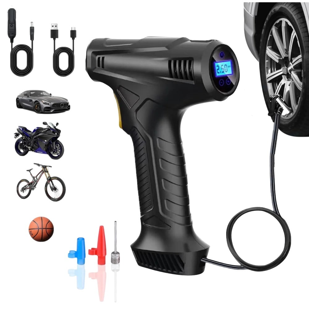 Swtroom Tire Inflator Portable Air Compressor, 150 PSI Car Tire Pump with Digital LED Light DC 12V Electric Car Air Pump for Car Tires and Other Inflatables