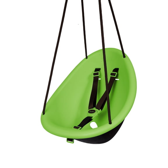 Swurfer Kiwi Baby - Toddler Swing with Foam-Lined Shell, Indoor and Outdoor Toy, Ages 6 Months , Green