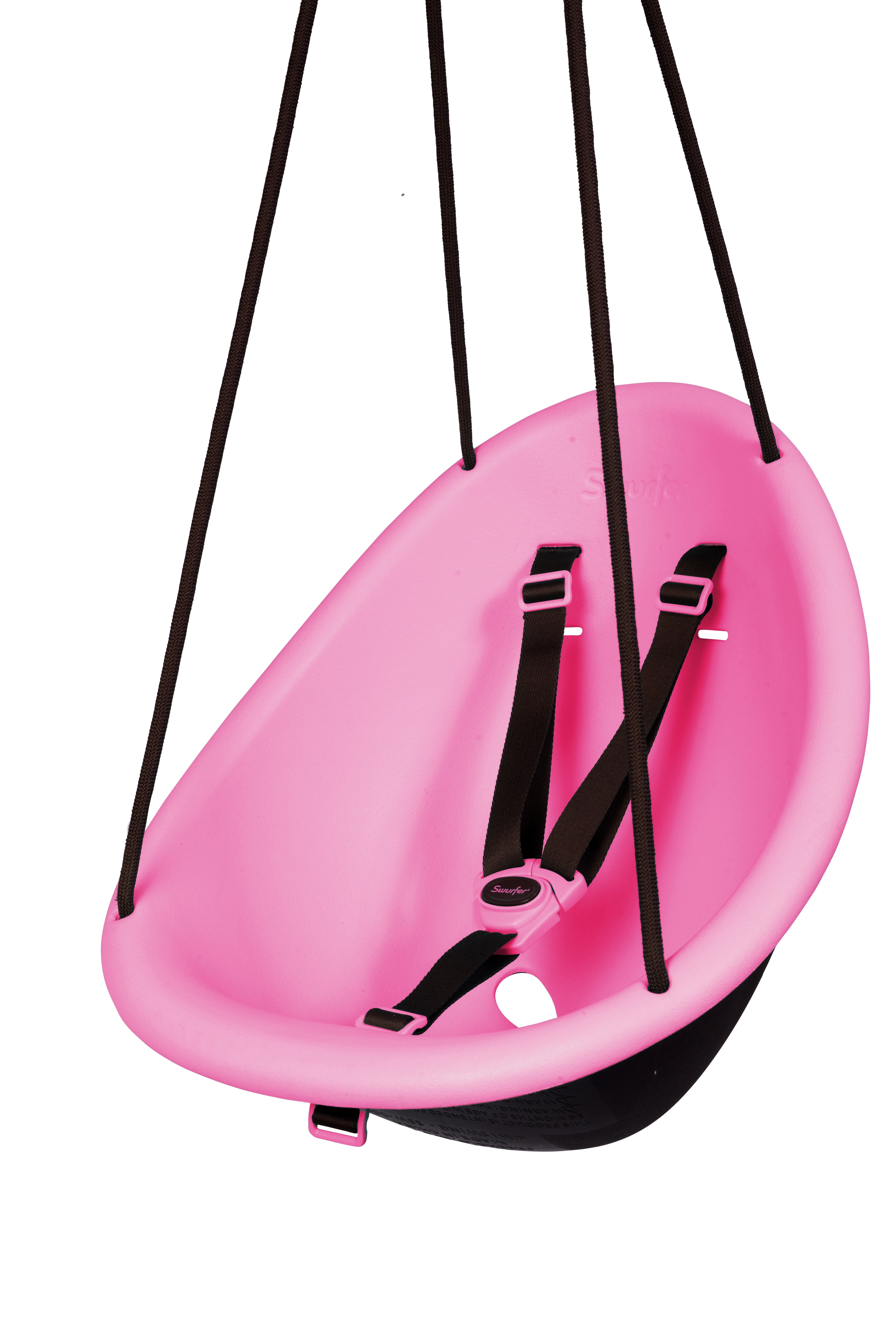 Swurfer Kiwi Baby - Toddler Swing with Foam-Lined Shell, Indoor and Outdoor Toy, Ages 6 Months+, Pink