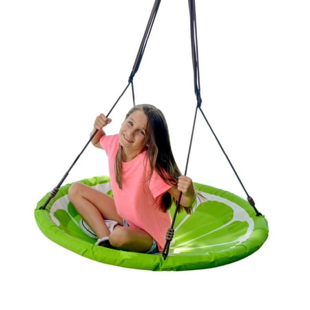Swurfer Slice 40 Inch Outdoor Saucer Tree Swing Padded Edge, for Kids and Adults Holds up to 500 lbs
