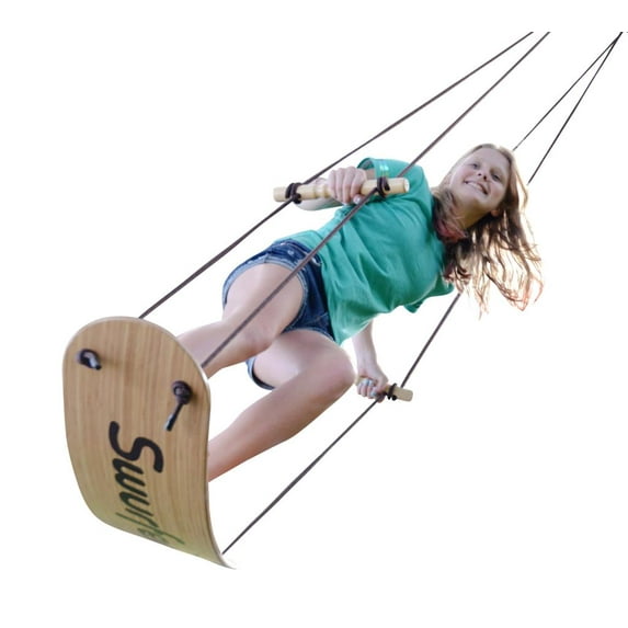 Swurfer The Original Stand Up Surfing Swing, Bamboo Outdoor Swing for Kids and Adults