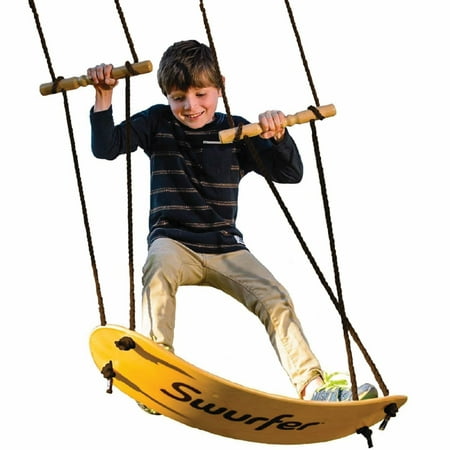 Swurfer The Original Stand up Surfing Swing, Wooden Outdoor Swing for Kids and Adults