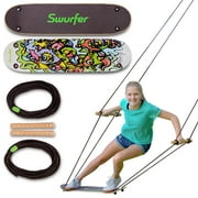 Swurfer Treeskate Undawadda Stand Up Skating Swing, Wooden Outdoor Swing for Kids and Adults