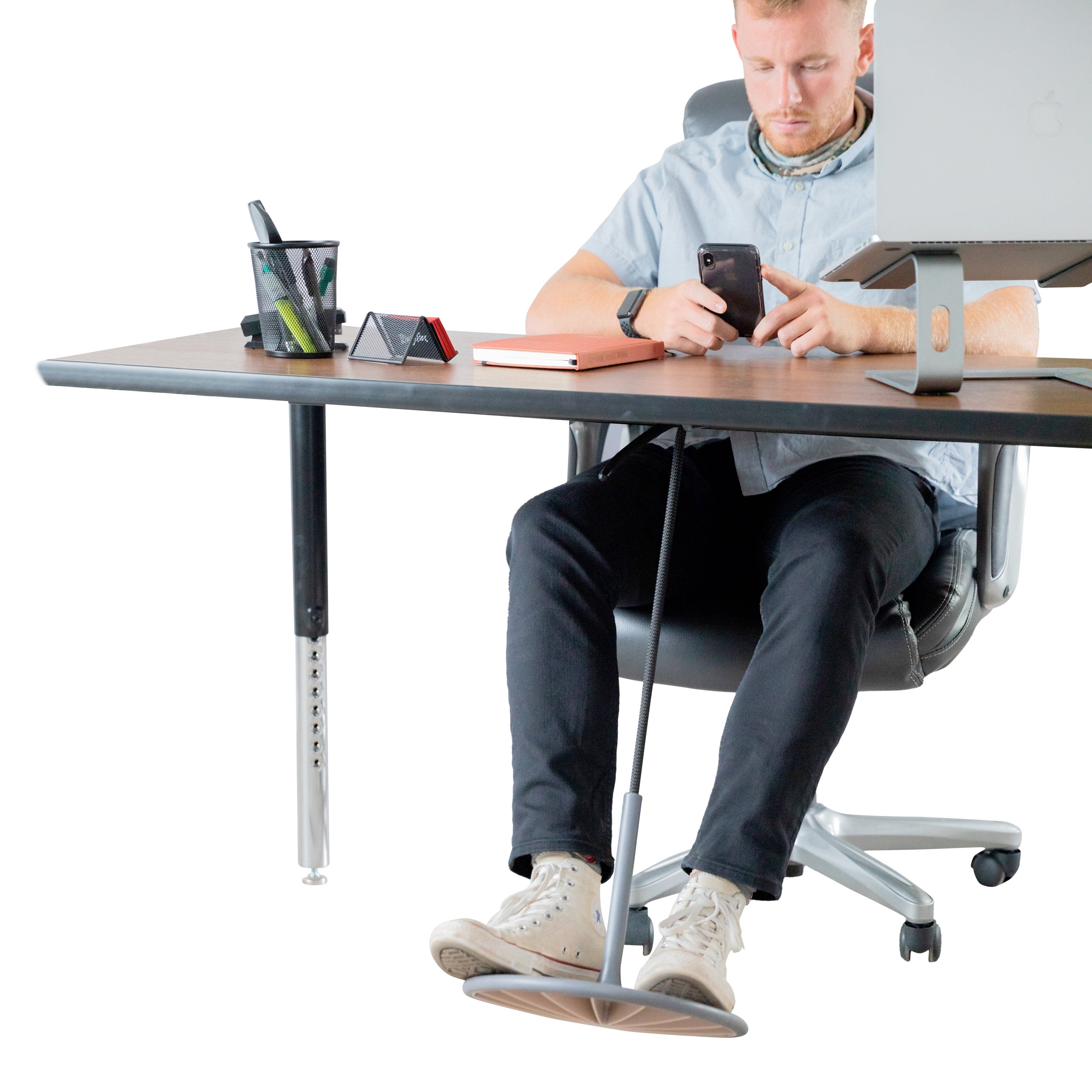 Standing desk with foot swing discount