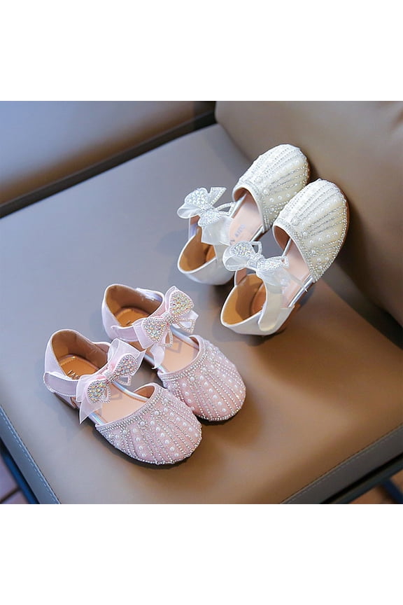 Big Girls Flats Soft Soled Sandals Mini Rhinestone Embellishment Elegant