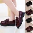 thumbnail image 1 of Swuxness Big Girls Leather Shoes Glossy Tassel Academy Style Casual Campus Stylish Outfits, 1 of 5