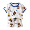 thumbnail image 1 of Swuxness Summer Boys 2 Piece Suits Toddler Casual Short Sleeve Top Shorts Loungewear Outfits, 1 of 4