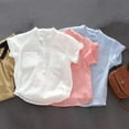 thumbnail image 1 of Swuxness Boys Short Sleeve Shirts Solid Color Lightweight Basic Layering Tops For Summer Wear, 1 of 5
