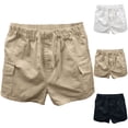 thumbnail image 1 of Swuxness Boys Cargo Shorts Summer Casual Elastic Waist Comfortable Loose Pants with Pockets, 1 of 5
