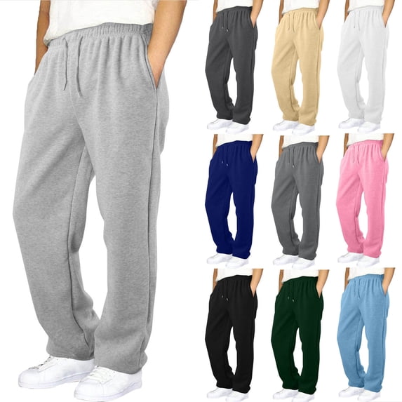 Swuxness Boys Sports Pants, Kids Winter Pants, Children's Winter Solid Color Elastic Waist Side Pockets Slim Sports Sweatpants Long Pants Pink, 10-11 Years