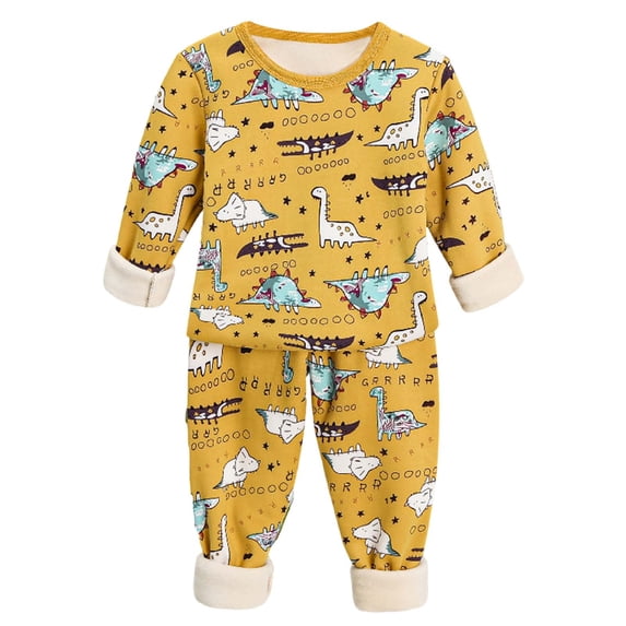 Swuxness Boys Thickened Warm Sets, Kids Winter Sets, Children's Thermal Underwear Set Padded and Thickened Winter Boys Boys Kids Fall Clothes and Pants Multicolor, 3 Years