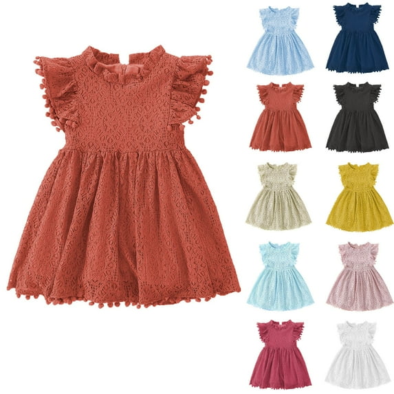 Swuxness Girl's Casual Sleeveless Dress, Toddler Dresses, Kids Girl Solid Color Crew Neck Lightweight Fashion Comfortable Soft Dress Light Blue, 5-6 Years