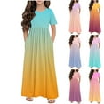 thumbnail image 1 of Swuxness Girl's Casual Sleeveless Princess Dress, Kids Long Dresses, GirlsColor Round Neck Dress with Pockets Comfortable Soft LooseLong Maxi Dress Mint Green, 13-14 Years, 1 of 5