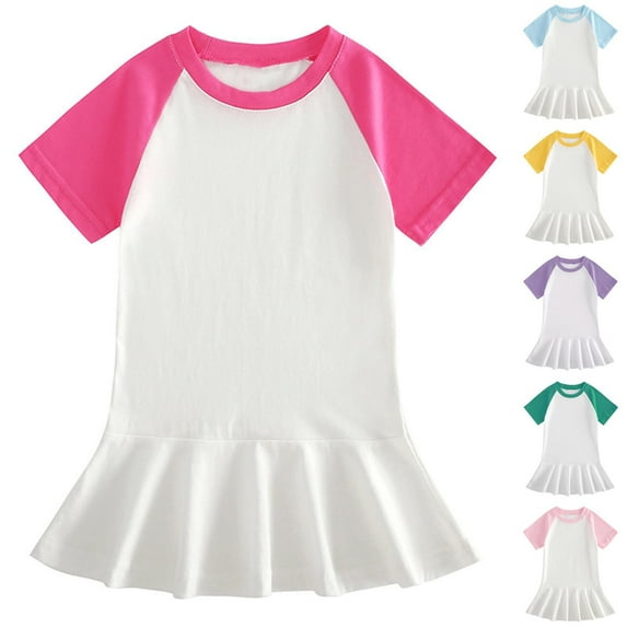 Swuxness Girl's Casual Sleeveless Princess Dress, Toddler Dresses, Girls Round Neck ColorDress with Pleated Skirt Comfortable Soft Breathable Lightweight Dress Light Blue, 2-3 Years