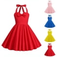 thumbnail image 1 of Swuxness Girl's Casual Sleeveless Princess Dress, Toddler Special Occasion Dresses, Kids GirlNeck Waist Cinched Solid ColorComfortable Long Dress Blue, 5-6 Years, 1 of 5