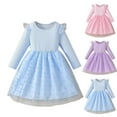 thumbnail image 1 of Swuxness Girls A-Line Dresses Long Sleeve Round Neck Princess Party Formal Outfits, 1 of 4