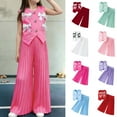 thumbnail image 1 of Swuxness Girls Casual 2 Piece Sets, Girls' Sleeveless Tops Long Pants, Summer Fashion Tank T Shirts Wide-Leg Pants Outfit Sets for Toddler Red, 3-4 Years, 1 of 6