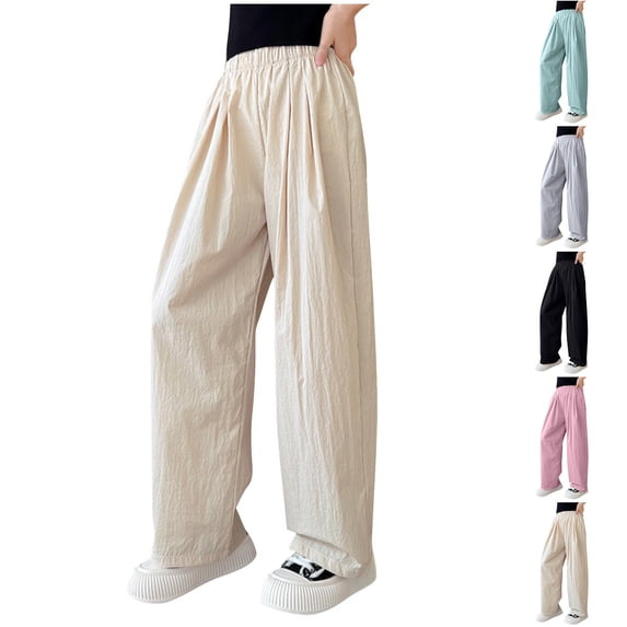 Swuxness Girls Base Long Pants Solid Color Mesh Breathable Stretchy Sheer Summer Daily Wear