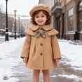 thumbnail image 1 of Swuxness Girls Casual Warm Long Overcoat, Kids Fall Long Sleeve Coat, Toddler Plaid Breasted Thickened Comfortable Casual Warm Soft Outerwear Trench Coat Jacket Khaki, 12-18 Months, 1 of 5