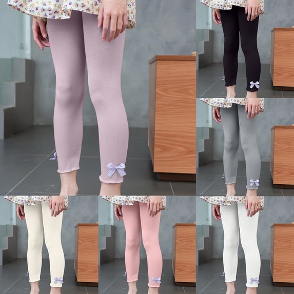 Swuxness Girls Leggings Full Length Pants Thin Breathable Korean Style Summer Wear