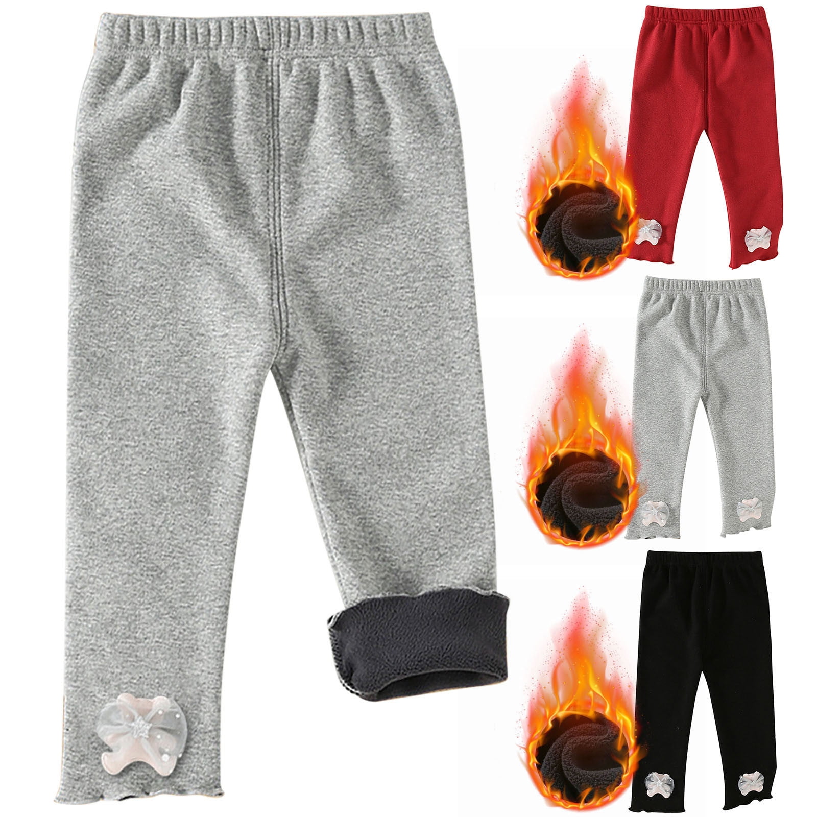 Swuxness Girls Fleece Leggings, Winter Long Pants for Girls, Toddler ...