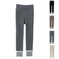 thumbnail image 1 of Swuxness Girls Leggings Long Pants, Winter Pants for Girls, Kids' Comfortable Fleece Lined Knit Pants with Pockets for Outdoor Activities Gray, 3-5 Years, 1 of 4
