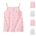 thumbnail image 1 of Swuxness Girls Print Sleeveless Crew Neck Camisole Top Summer Inner Wear Basic Layering Casual Top Pink, 5-6 Years, 1 of 4