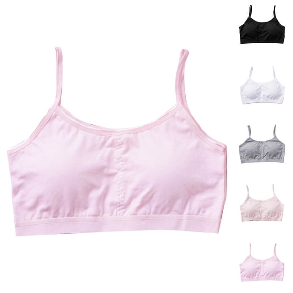 Swuxness Girls Sports Bras Seamless Crop Cami Tank Top Built In Pad Shockproof Breathable Supportive