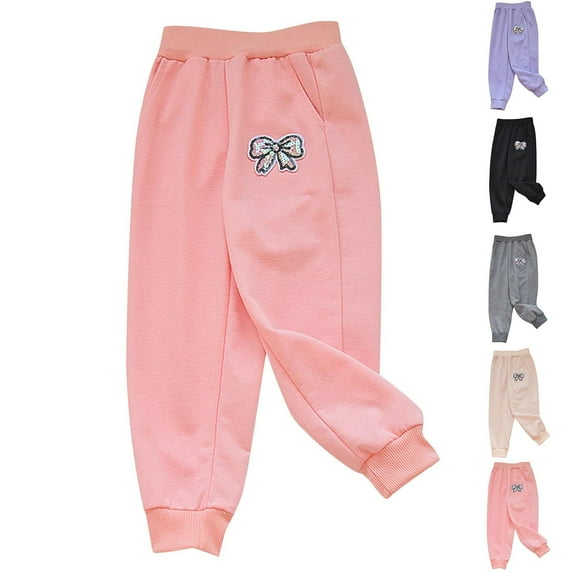 Swuxness Girls Sweatpants, Kids Fall Long Pants, Children's Sports Pants Sweatpants Leggings Fashionable Girls' Versatile Casual Pants Khaki, 6-7 Years