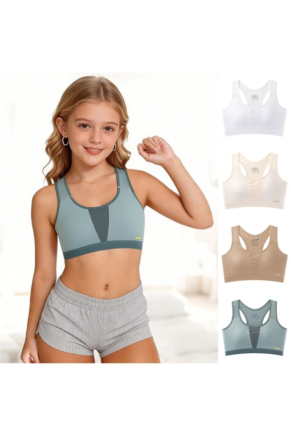 Girls Training Bras Crop Cami Tank Top Bralette Comfortable Breathable Soft Stretchy Supportive