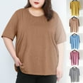 thumbnail image 1 of Swuxness Maternity Casual Short Sleeve Top, Pregnant Plus Size Blouse, Women Solid Color Crew Neck Stretchy Comfortable Soft Shirts Blue, XXXXXL, 1 of 5
