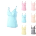 thumbnail image 1 of Swuxness Maternity Casual Sleeveless Top, Spring and Summer Pregnant Blouse, Women Solid Color Built In Bra Soft Comfortable Pregnancy Nursing Tank Beige, M, 1 of 4